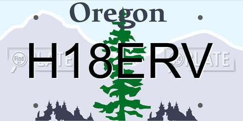 H18ERV Oregon License Plate