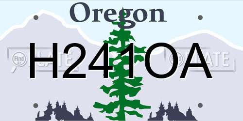 H241OA Oregon License Plate