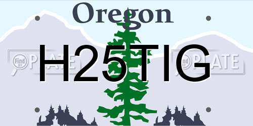 H25TIG Oregon License Plate
