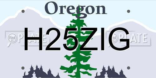 H25ZIG Oregon License Plate