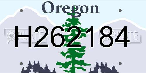 H262184 Oregon License Plate