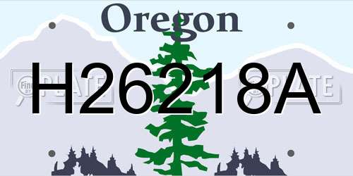 H26218A Oregon License Plate