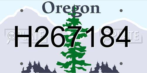 H267184 Oregon License Plate