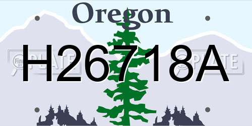 H26718A Oregon License Plate