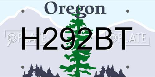 H292BT Oregon License Plate
