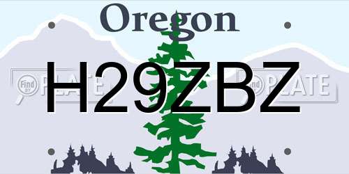 H29ZBZ Oregon License Plate