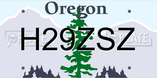 H29ZSZ Oregon License Plate