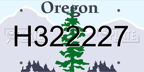 H322227 Oregon License Plate