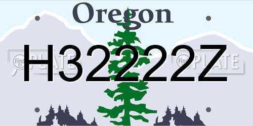 H32222Z Oregon License Plate