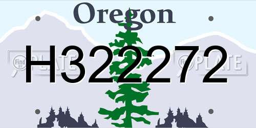 H322272 Oregon License Plate