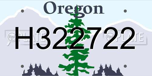 H322722 Oregon License Plate