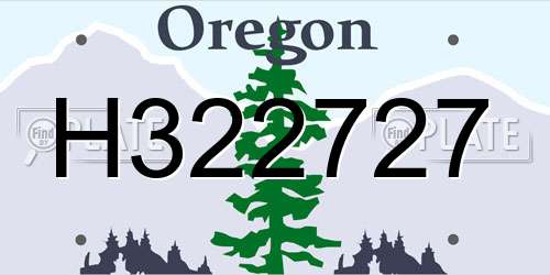 H322727 Oregon License Plate