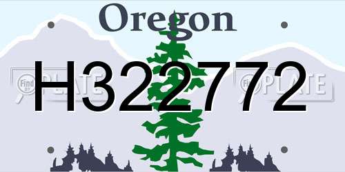 H322772 Oregon License Plate