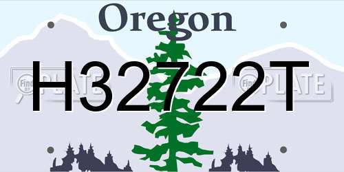 H32722T Oregon License Plate
