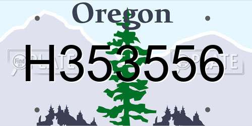 H353556 Oregon License Plate