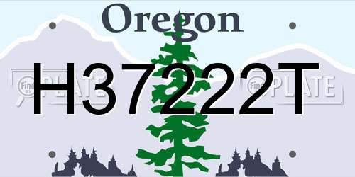 H37222T Oregon License Plate