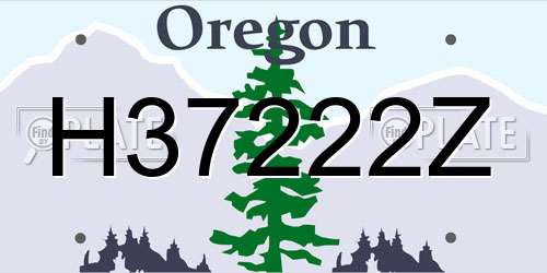 H37222Z Oregon License Plate