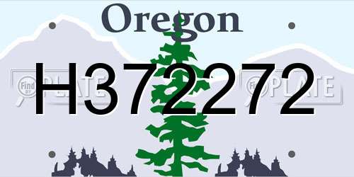 H372272 Oregon License Plate