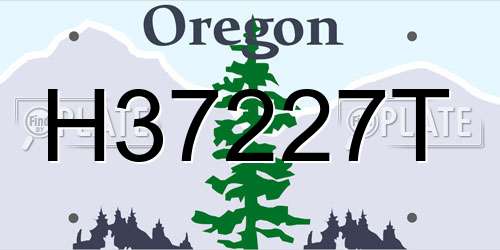 H37227T Oregon License Plate