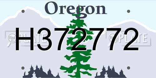 H372772 Oregon License Plate