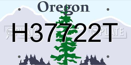 H37722T Oregon License Plate