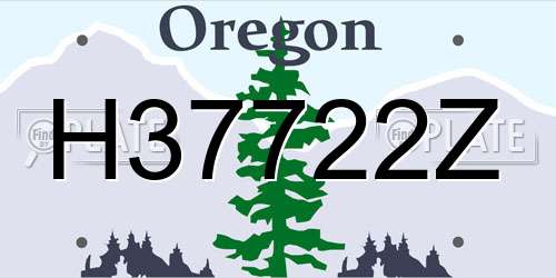 H37722Z Oregon License Plate