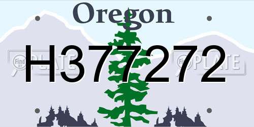 H377272 Oregon License Plate