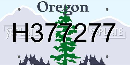 H377277 Oregon License Plate