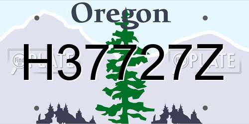 H37727Z Oregon License Plate