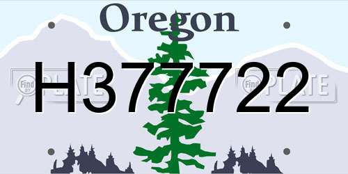 H377722 Oregon License Plate