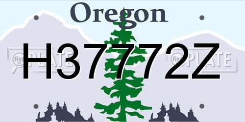 H37772Z Oregon License Plate