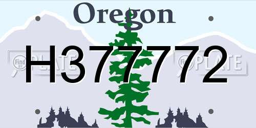 H377772 Oregon License Plate