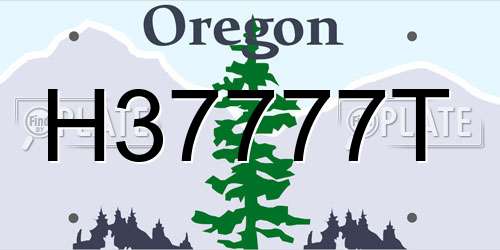 H37777T Oregon License Plate