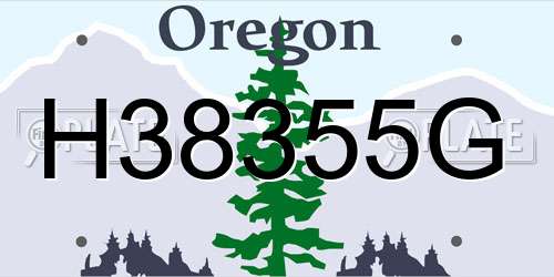H38355G Oregon License Plate