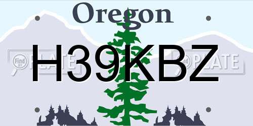 H39KBZ Oregon License Plate