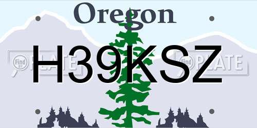 H39KSZ Oregon License Plate
