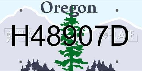 H48907D Oregon License Plate