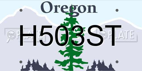 H503ST Oregon License Plate