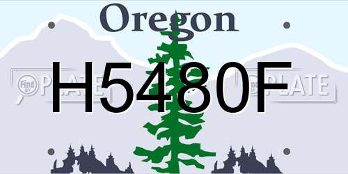 H5480F Oregon License Plate