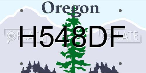 H548DF Oregon License Plate