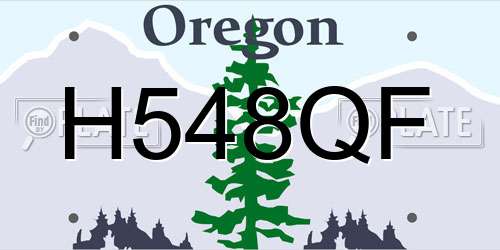 H548QF Oregon License Plate