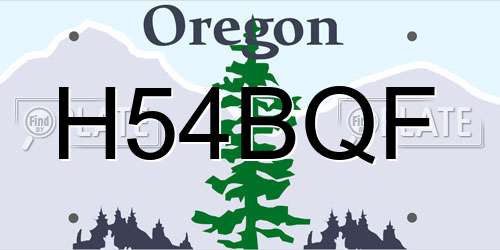 H54BQF Oregon License Plate