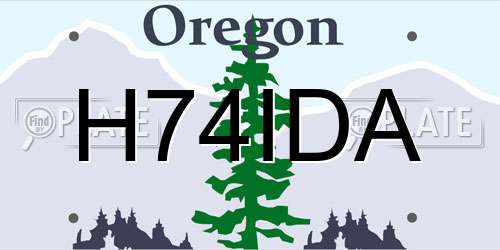 H74IDA Oregon License Plate