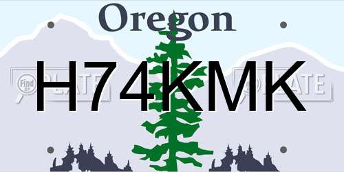 H74KMK Oregon License Plate
