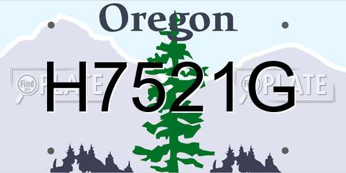H7521G Oregon License Plate
