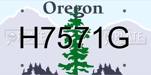 H7571G Oregon License Plate