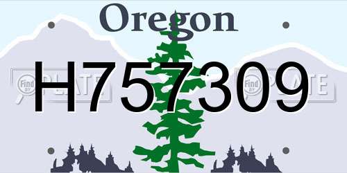 H757309 Oregon License Plate