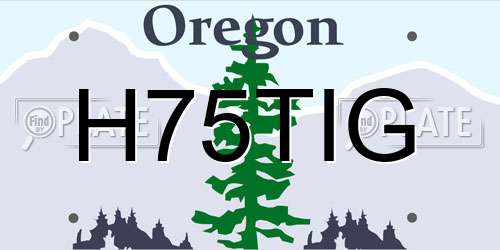 H75TIG Oregon License Plate