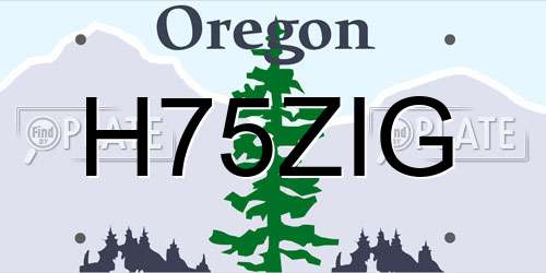 H75ZIG Oregon License Plate