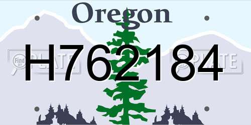 H762184 Oregon License Plate